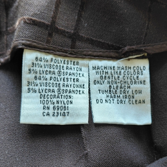 Talbots Women's Brown Checkered Trousers - Picture 7 of 7